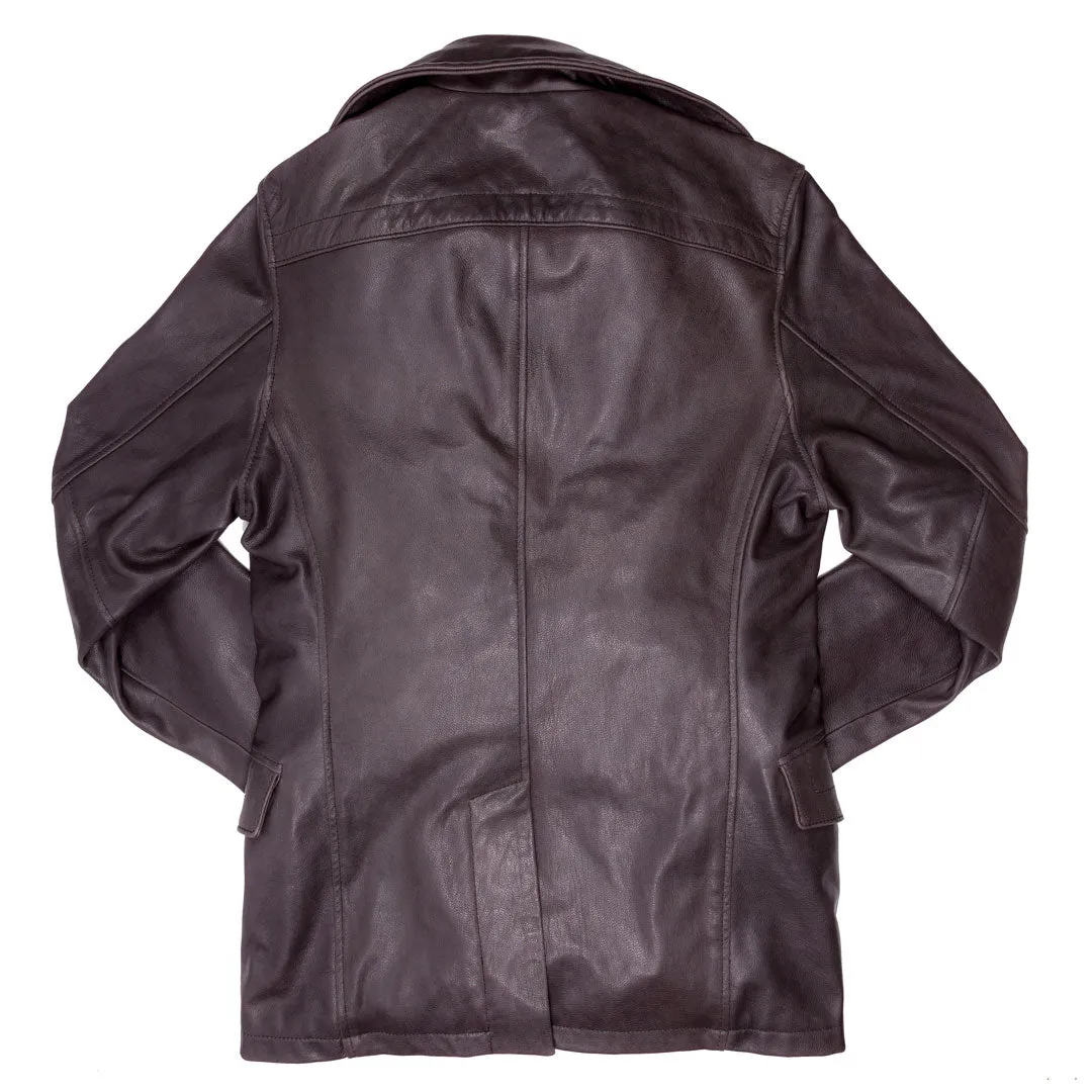 Vintage Leather Naval Officer's Coat Z21P019