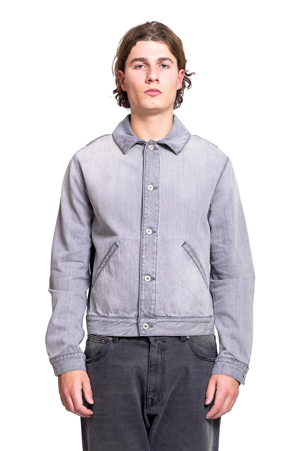 WORK DENIM JACKET GREY MELANGE